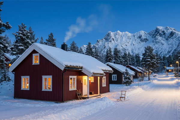Moderne hjem med smart varmestyring